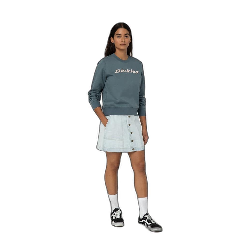 Stormy Weather - Pack Shot - Dickies Womens-Ladies Wordmark Heavyweight Crew Neck Sweatshirt