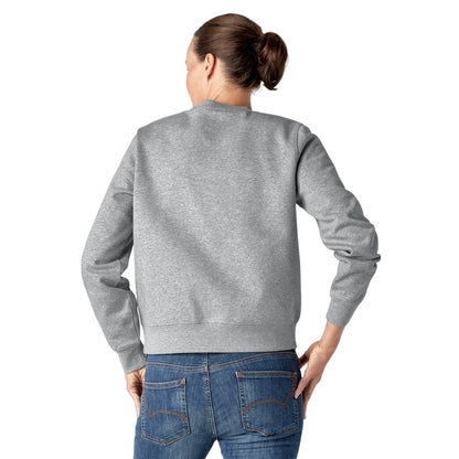 Heather Grey - Back - Dickies Womens-Ladies Wordmark Heavyweight Crew Neck Sweatshirt