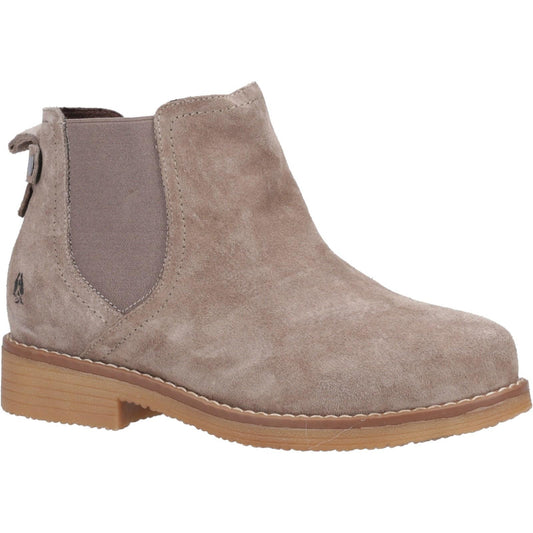 Grey - Front - Hush Puppies Womens-Ladies Maddy Suede Wide Ankle Boots