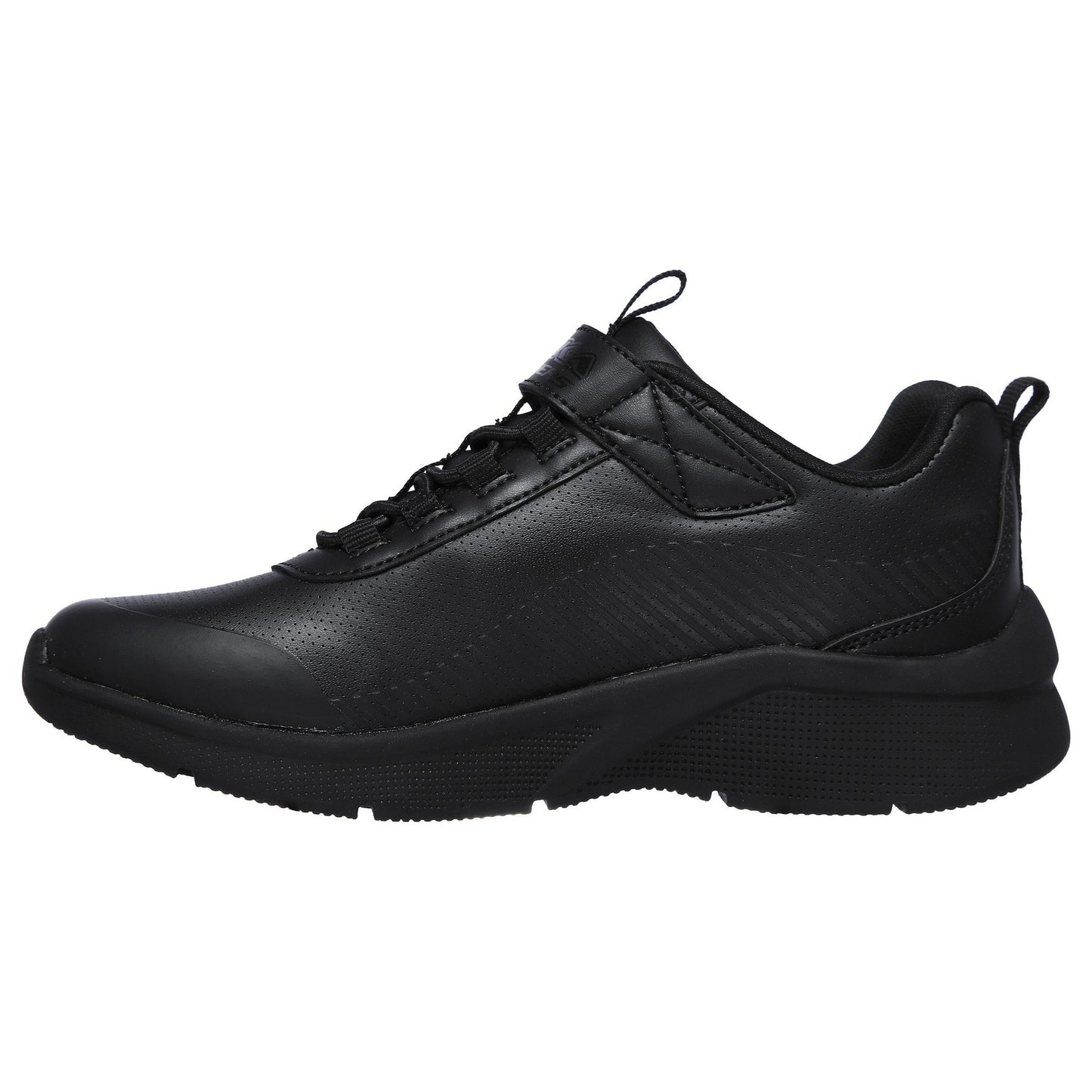 Black - Back - Skechers Girls Cutie Microspec School Shoes