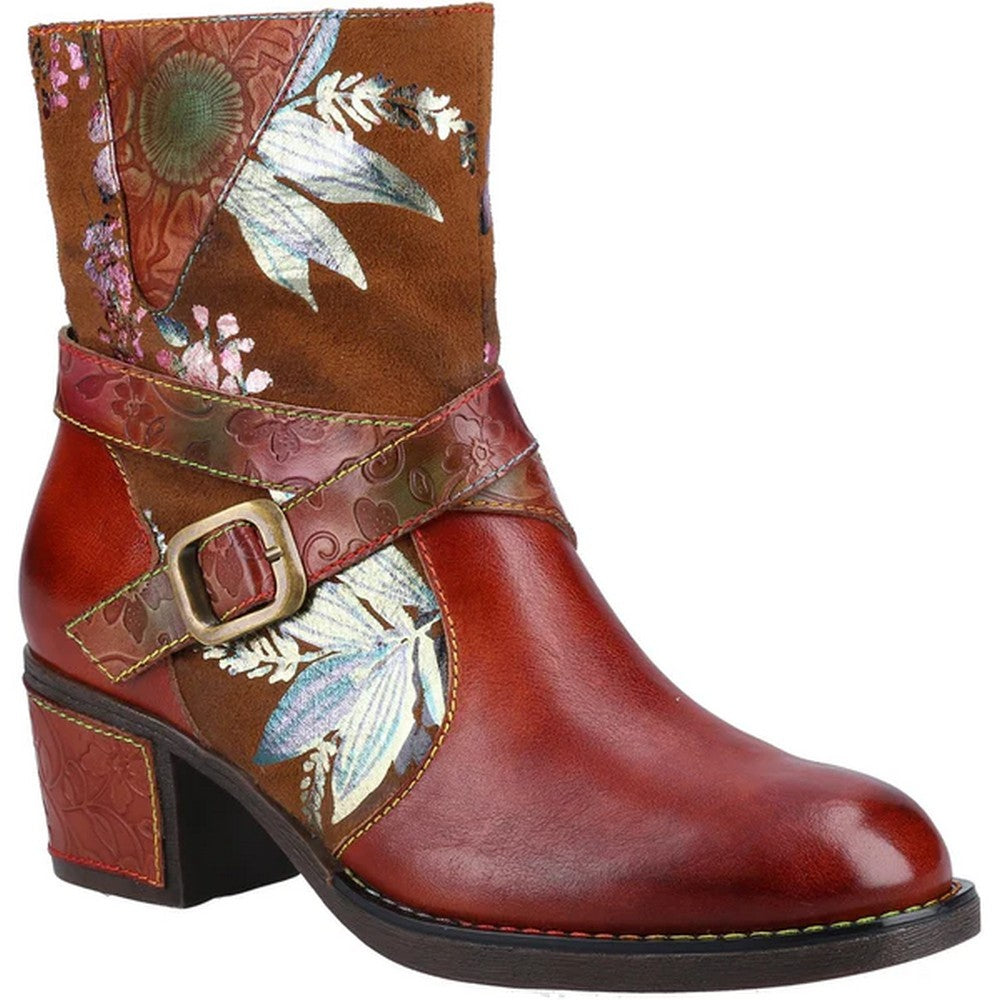 Brown - Front - Riva Womens-Ladies Aisha Leather Biker Boots