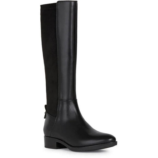 Black - Front - Geox Womens-Ladies Felicity Leather Calf Boots