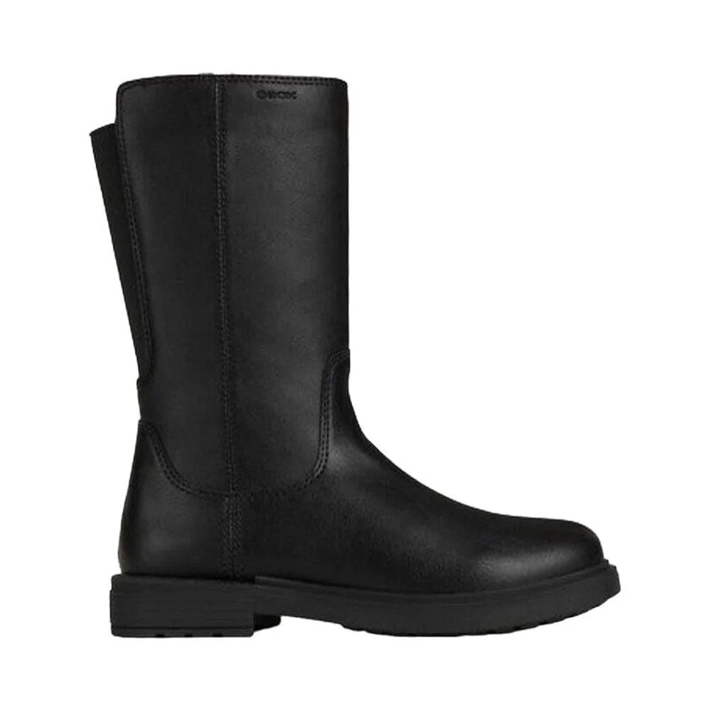 Black - Side - Geox Girls Eclair Ankle Boots