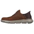 Dark Brown - Back - Skechers Mens Garza - Gervin Leather Oxford Shoes