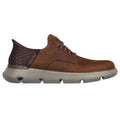 Dark Brown - Side - Skechers Mens Garza - Gervin Leather Oxford Shoes