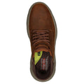 Dark Brown - Lifestyle - Skechers Mens Garza - Gervin Leather Oxford Shoes