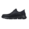 Black - Back - Skechers Mens Garza - Gervin Leather Oxford Shoes