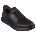 Chocolate - Front - Skechers Mens Garza - Gervin Leather Oxford Shoes