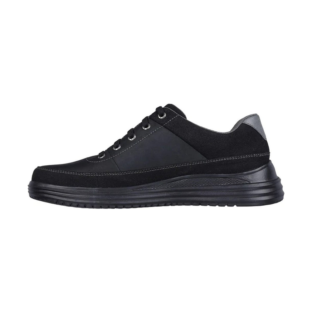 Black - Back - Skechers Mens Proven Aldeno Leather Casual Shoes