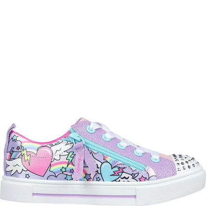 Lavender - Side - Skechers Girls Twinkle Toes Twinkle Sparks Trainers