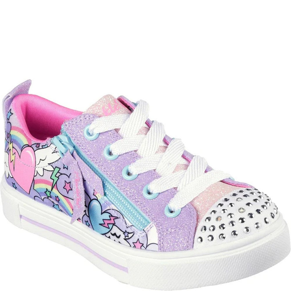 Lavender - Front - Skechers Girls Twinkle Toes Twinkle Sparks Trainers