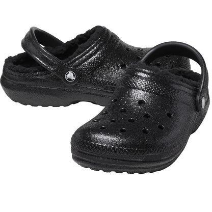 Black - Close up - Crocs Womens-Ladies Glitter Clogs