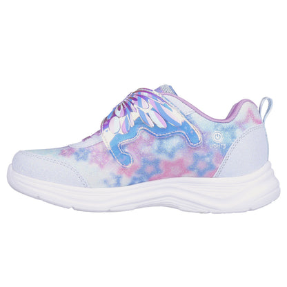 Light Blue-Lavender - Back - Skechers Girls Glimmer Kicks - Magical Wings Shoes