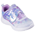 Light Blue-Lavender - Front - Skechers Girls Glimmer Kicks - Magical Wings Shoes