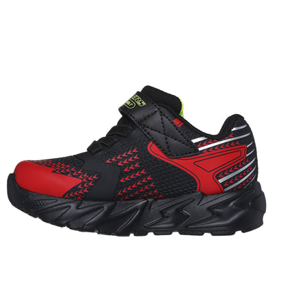Black-Red - Back - Skechers Boys S Lights Flex-Glow Bolt Trainers