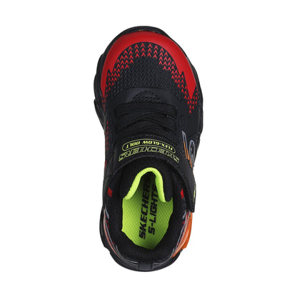 Black-Red - Lifestyle - Skechers Boys S Lights Flex-Glow Bolt Trainers