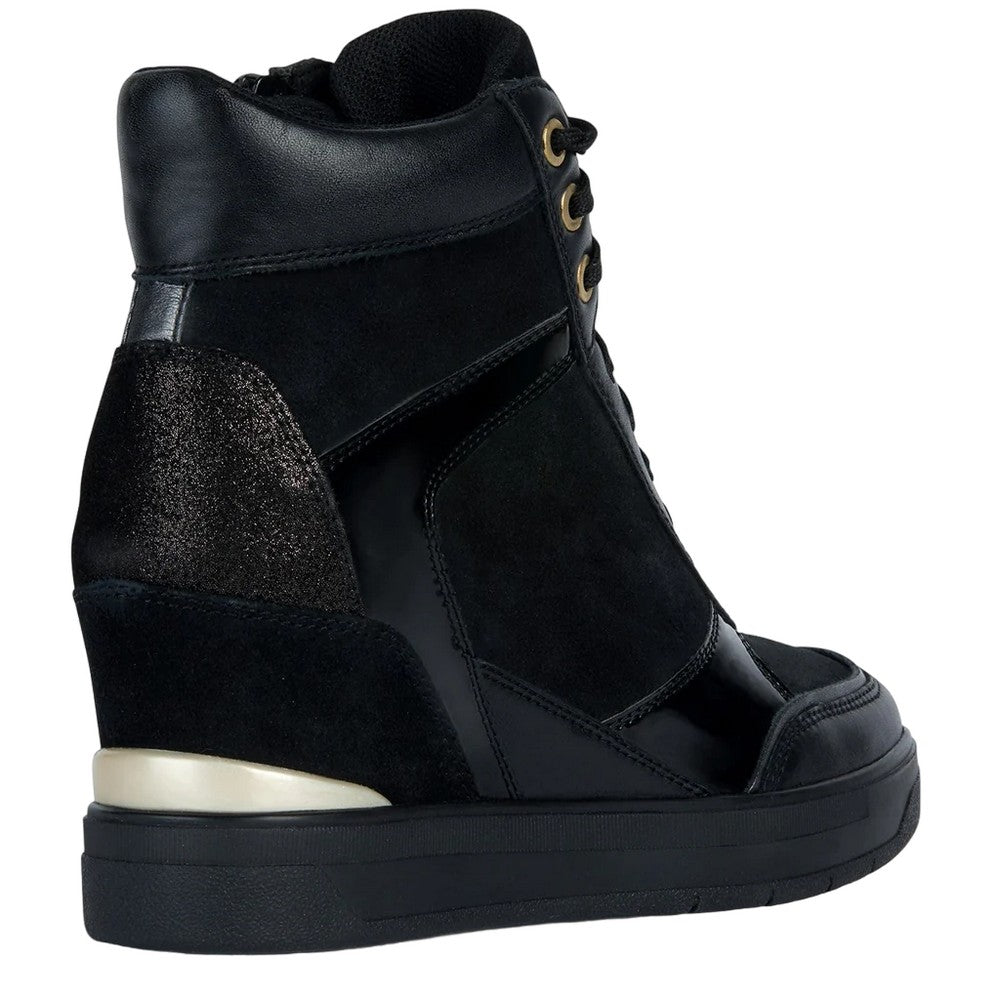 Black - Back - Geox Womens-Ladies Maurica Suede Trainers