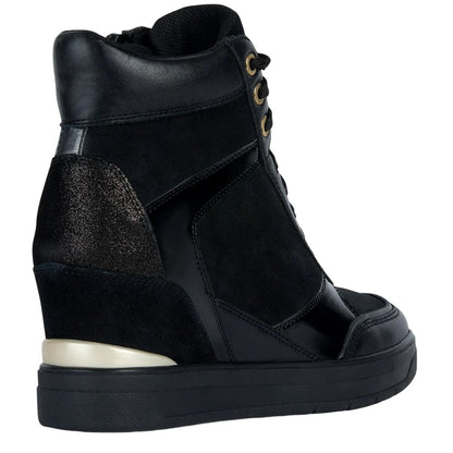 Black - Back - Geox Womens-Ladies Maurica Suede Trainers