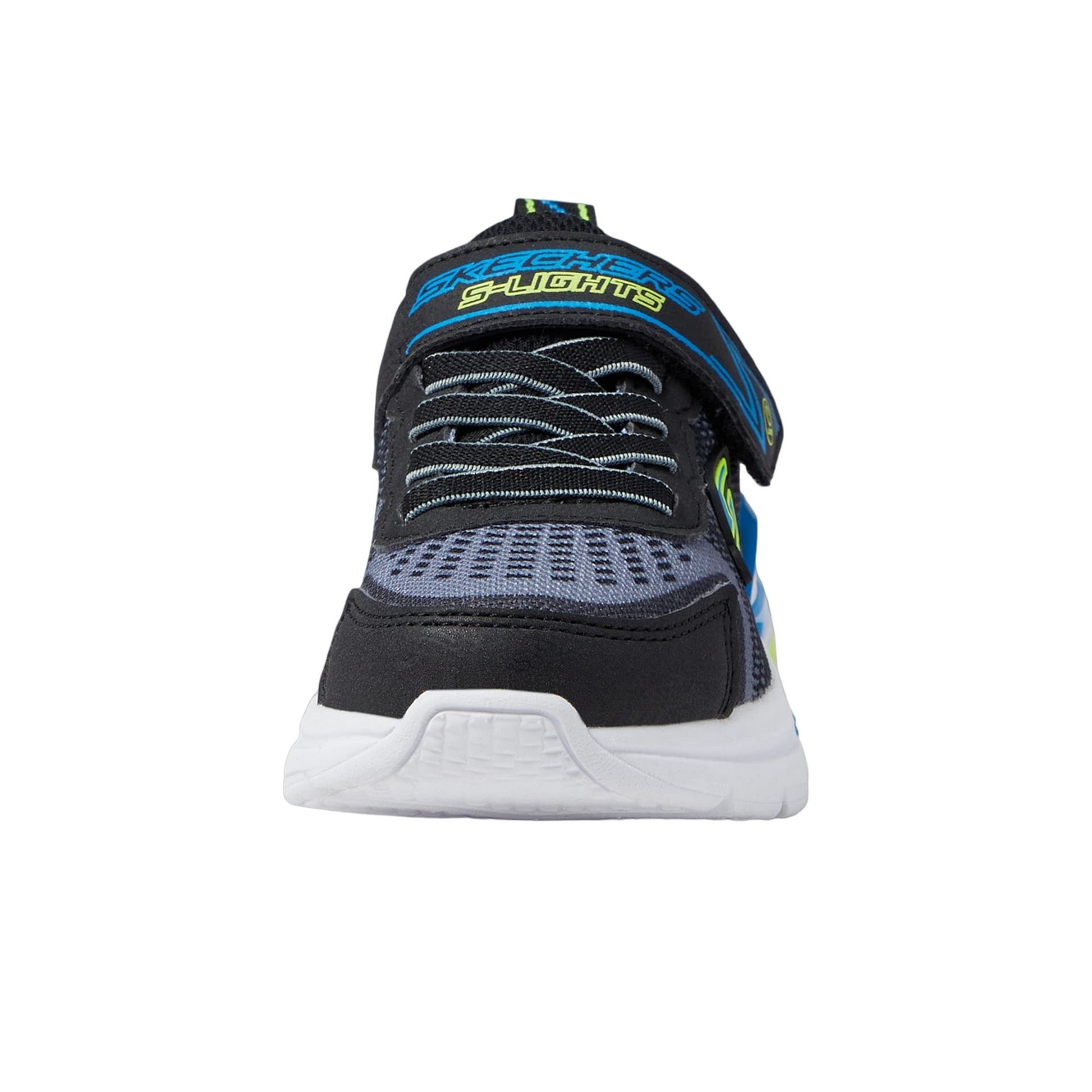 Black-Yellow-Blue - Close up - Skechers Boys S Lights Tri-Namics Trainers