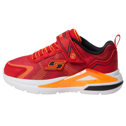 Red-Orange - Side - Skechers Boys S Lights Tri-Namics Trainers