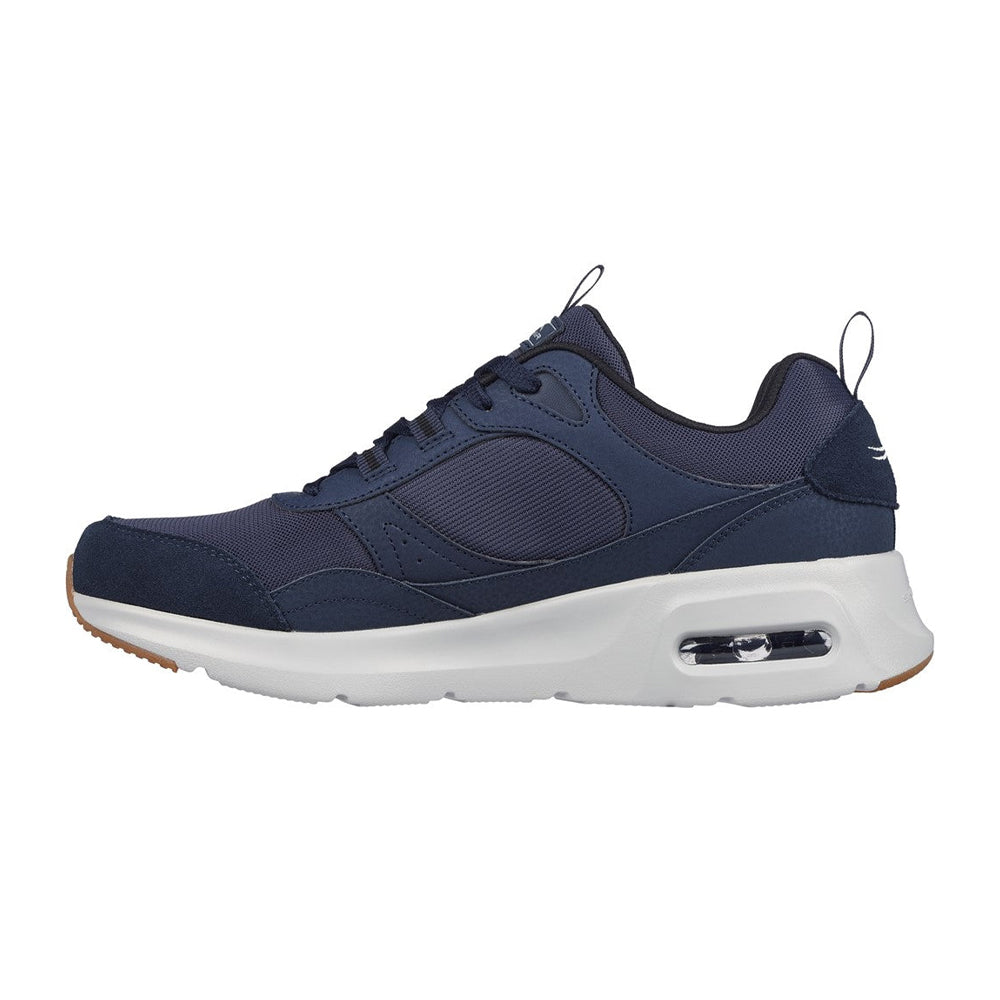 Navy-Black - Side - Skechers Mens Sketch-Air Court Suede Trainers