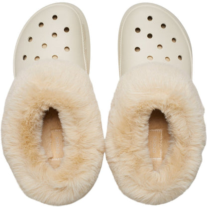 Bone - Side - Crocs Womens-Ladies Furever Crush Clogs