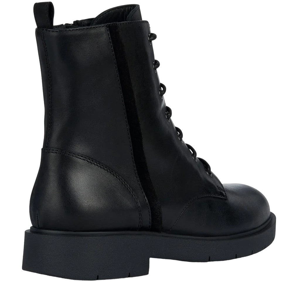 Black - Back - Geox Womens-Ladies Spherica Suede Ankle Boots