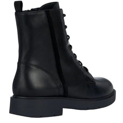 Black - Back - Geox Womens-Ladies Spherica Suede Ankle Boots