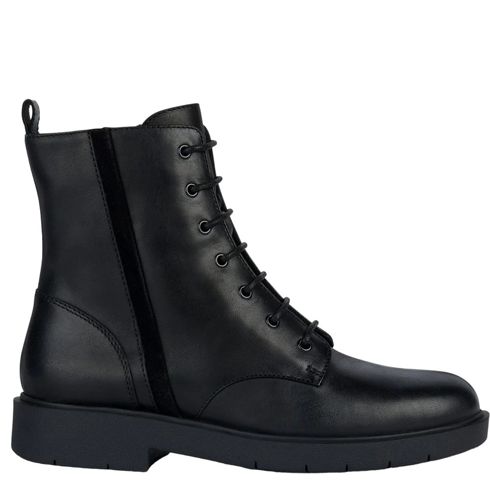 Black - Side - Geox Womens-Ladies Spherica Suede Ankle Boots