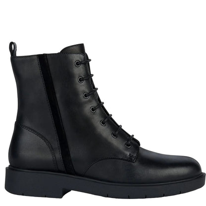 Black - Side - Geox Womens-Ladies Spherica Suede Ankle Boots