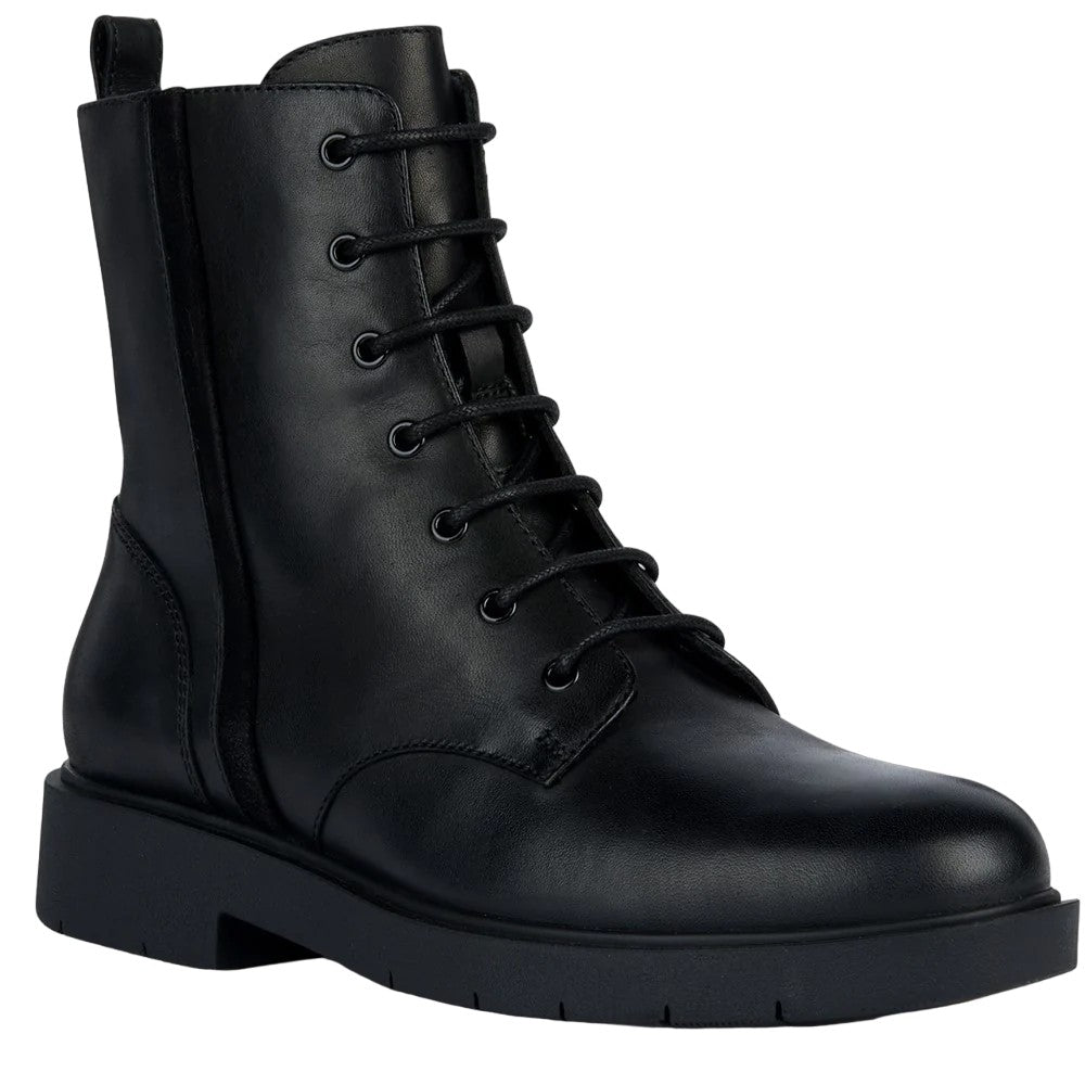 Black - Front - Geox Womens-Ladies Spherica Suede Ankle Boots