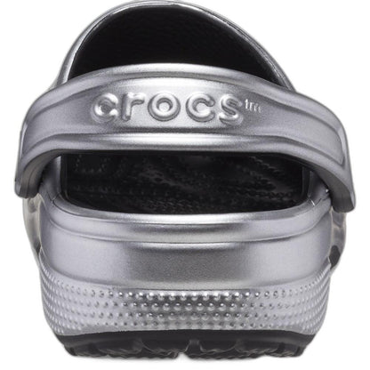 Silver - Back - Crocs Unisex Adult Classic Metallic Clogs
