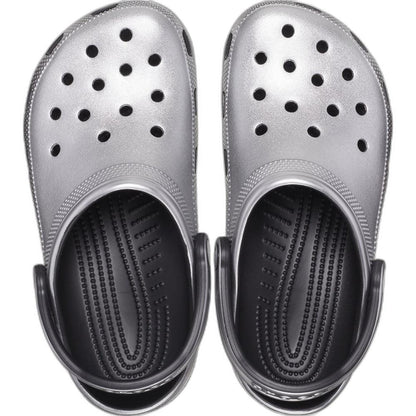 Silver - Side - Crocs Unisex Adult Classic Metallic Clogs