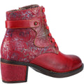 Red - Back - Riva Womens-Ladies Musa Leather Ankle Boots