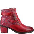 Red - Side - Riva Womens-Ladies Musa Leather Ankle Boots