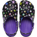 Neon Purple-Multicoloured - Side - Crocs Childrens-Kids Classic Stars Clogs