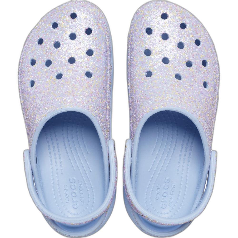 Light Purple - Side - Crocs Womens-Ladies Classic Glitter Platform Clogs