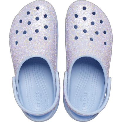 Light Purple - Side - Crocs Womens-Ladies Classic Glitter Platform Clogs