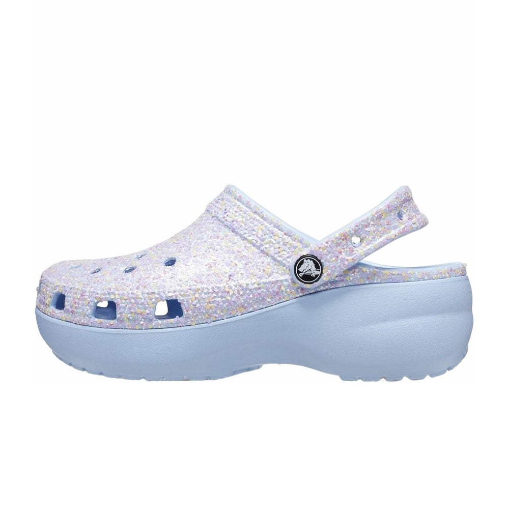 Light Purple - Pack Shot - Crocs Womens-Ladies Classic Glitter Platform Clogs