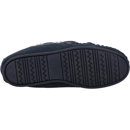 Navy - Side - Cotswold Womens-Ladies Chatsworth Suede Moccasins