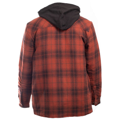 Brick - Back - Dickies Workwear Mens Fleece Hooded Shirt Jacket