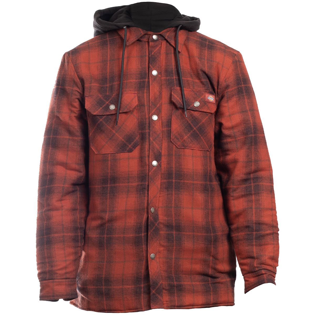 Brick - Front - Dickies Workwear Mens Fleece Hooded Shirt Jacket