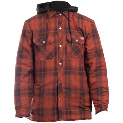 Brick - Front - Dickies Workwear Mens Fleece Hooded Shirt Jacket