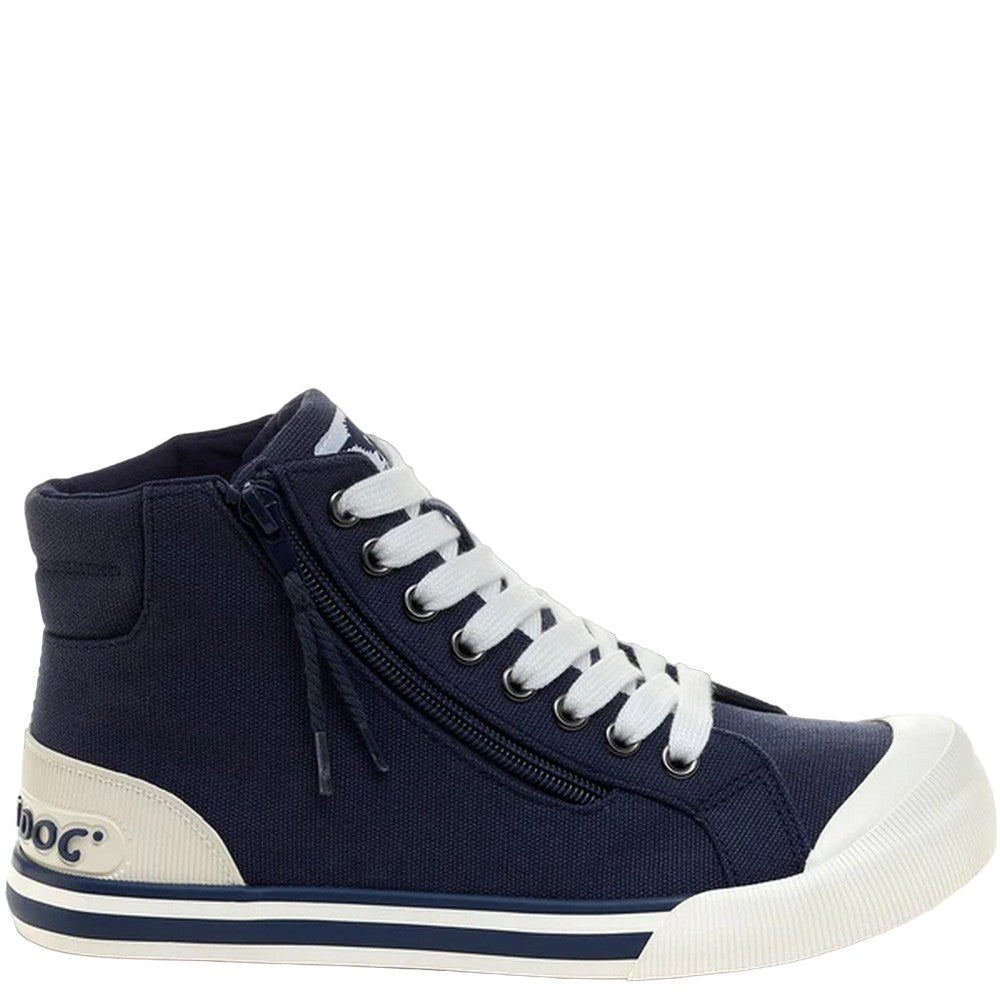 Navy - Pack Shot - Rocket Dog Womens-Ladies Jazzin Hi Trainers