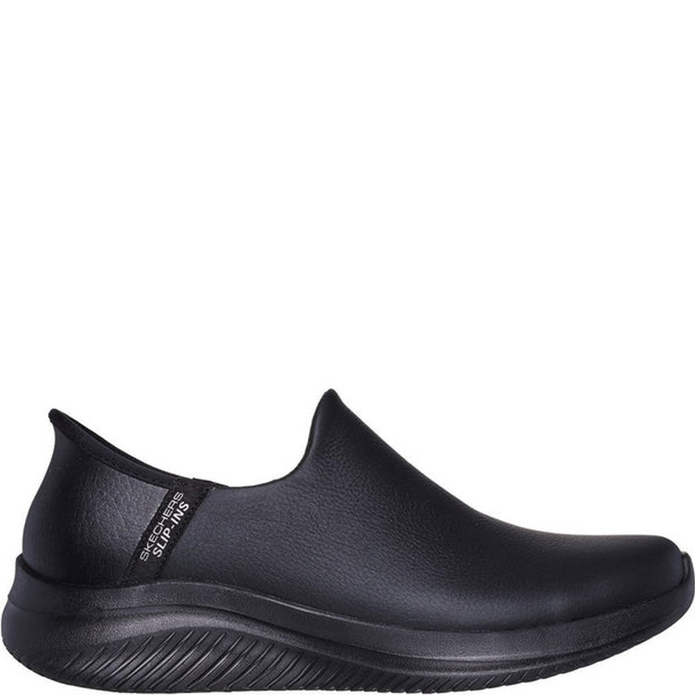 Black - Front - Skechers Womens-Ladies Ultra Flex 3.0 All Smooth Leather Shoes