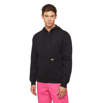 Black - Side - Dickies Mens Fleece Full Zip Hoodie