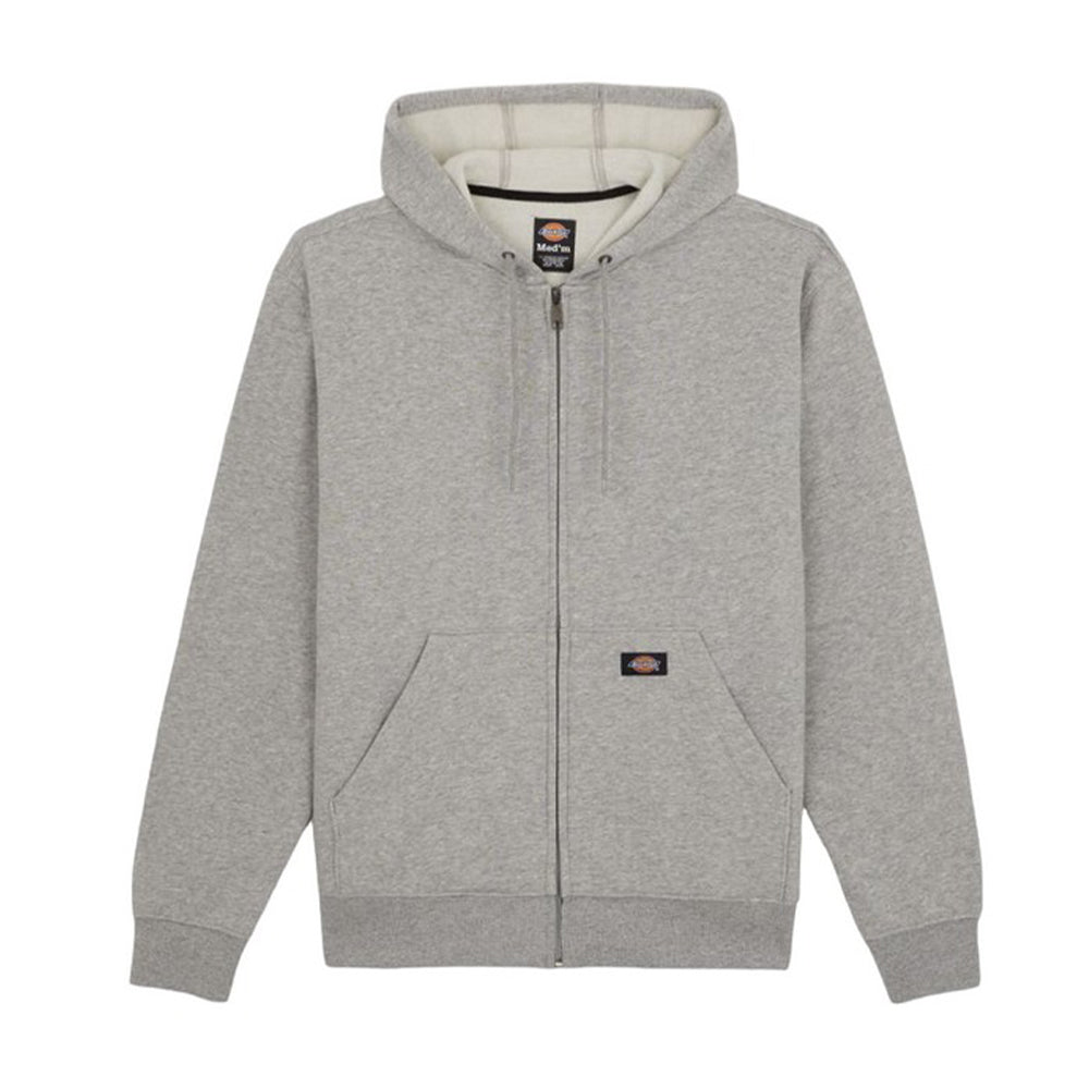 Heather Grey - Front - Dickies Mens Fleece Full Zip Hoodie