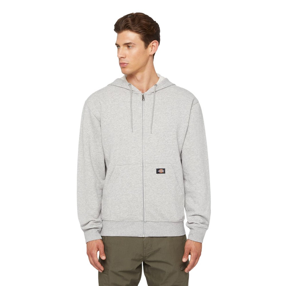 Heather Grey - Side - Dickies Mens Fleece Full Zip Hoodie