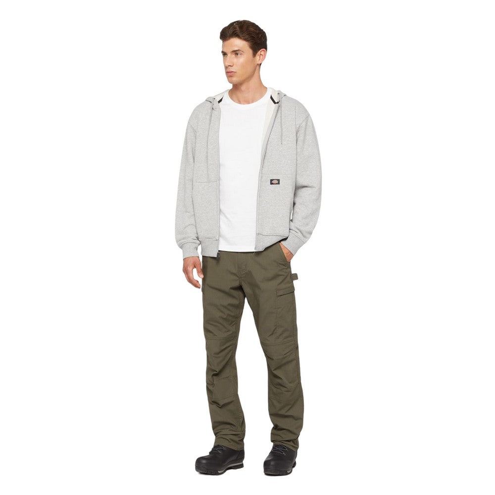 Heather Grey - Pack Shot - Dickies Mens Fleece Full Zip Hoodie