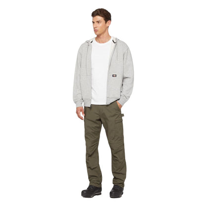 Heather Grey - Pack Shot - Dickies Mens Fleece Full Zip Hoodie